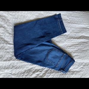 High waisted straight leg jeans